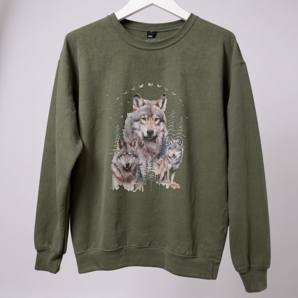 J.Crew Factory Wolf Graphic Sweatshirt